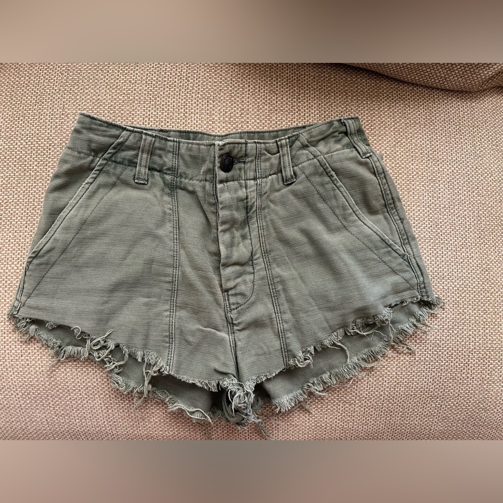 Army green Free People shorts